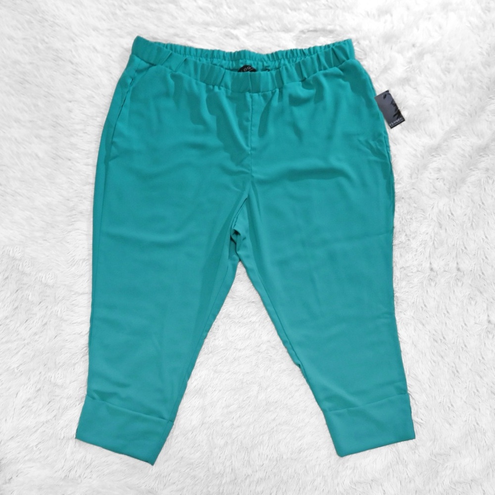 Eloquii Teal Ankle Cuff Detail Trouser 22